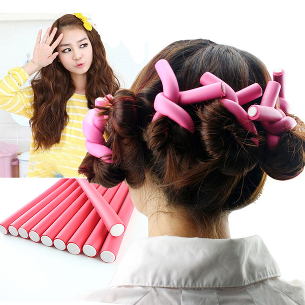 42pcs/set 7 Styles Hair Curler Rollers Spiral Foam Bendy hair curling flexi rods drop 