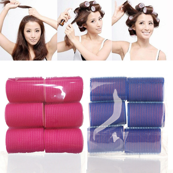 6pcs/pack Big Self Grip Hair Rollers Soft Foam Sponge Any Size DIY Salon Hair Rollers Curl Hair Tools