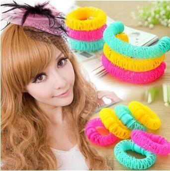 2 Size DIY Doughnuts Sleeping Beauty Auto-stick Magic Rollers Pear Flower Head No Hurt Hair Curlers Hair Care & Styling Tools HA058