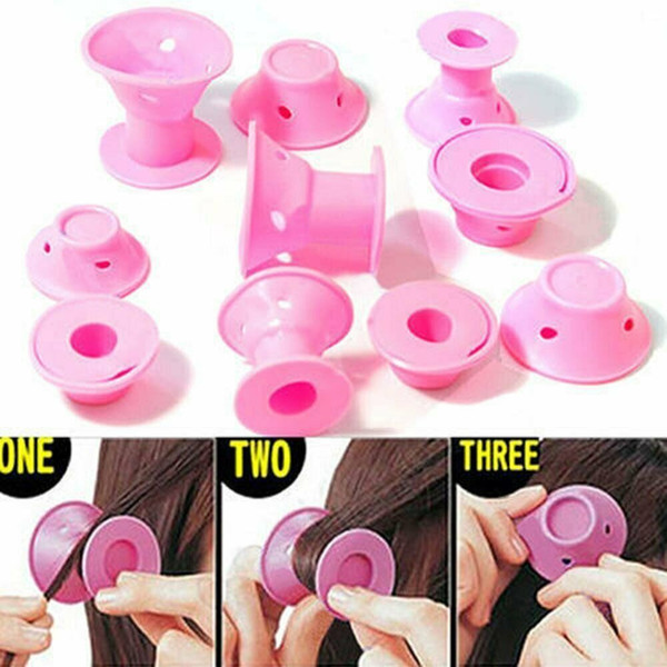 Soft Rubber Magic Hair Curlers Hair Style Roller Hairstyle Soft Care DIY Peco Roll Salon Soft Silicone Pink Color Hair Roller 02