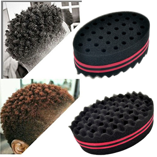 Double Sided Wave-Shaped Spong Magic Twist Hair Brush Curler Sponge For Natural Hair Afro Coil Wave Sponge Hair Braider