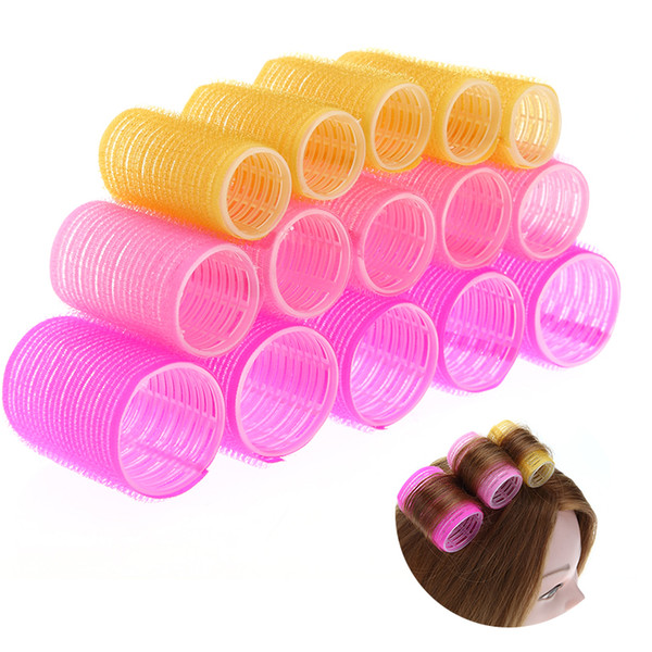 hair rollers large 15pcs/lot 3 Size Hairdressing Home Use DIY Magic Large Self-Adhesive Hair Rollers Styling Roller Roll Curler Beauty Tool
