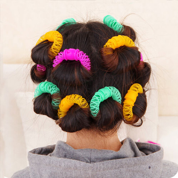 8Pcs Hair Styling Donuts Hair Styling Roller Hairdress Plastic Bendy Soft Curler Spiral Curls Rollers DIY Hair Styling Tools