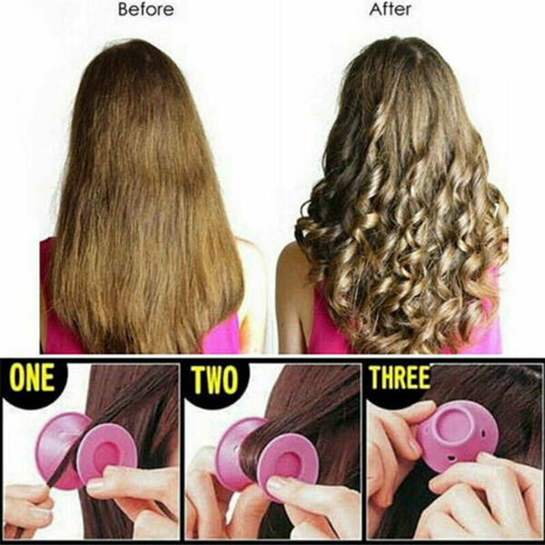 Soft Rubber Magic Hair Curlers Hair Style Roller Hairstyle Soft Care DIY Peco Roll Salon Soft Silicone Pink Color Hair Roller