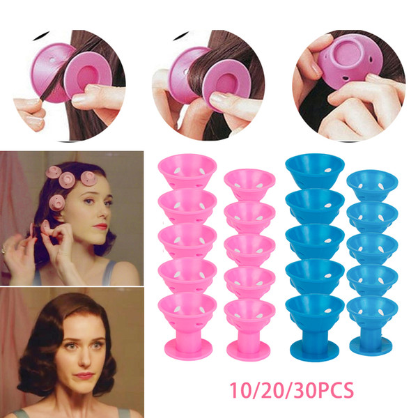 10/20/30pcs Magic Hair Care Rollers For Curlers Sleeping No Heat Soft Rubber Silicone Hair Curler Twist Hair Styling Diy Tool