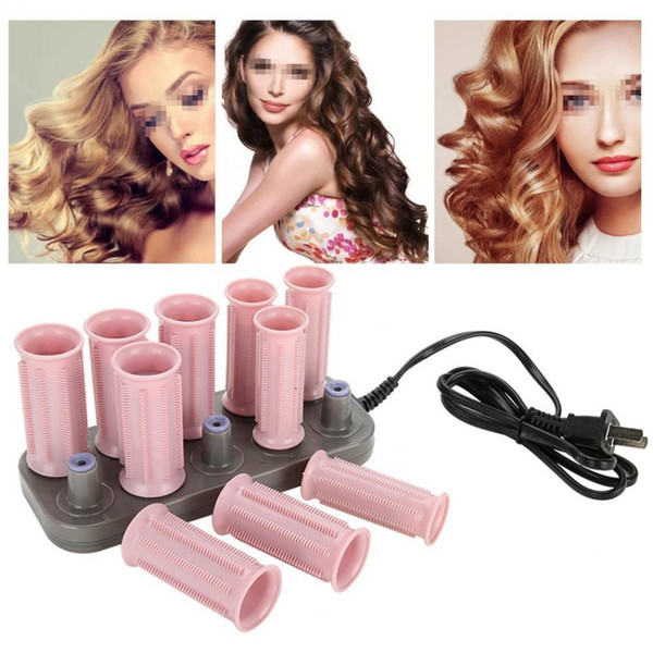 10pcs/set Professional Electric Heated Hair Rollers Curling Roll Hair Tube Roller Curlers Volume Hair Curly Styling Tool + Case SH190727