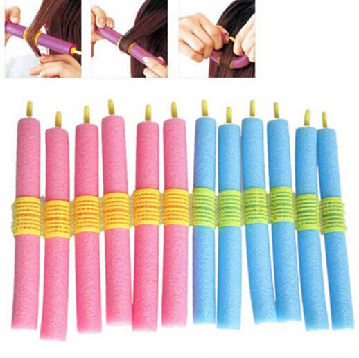 12pcs/lot Brand New Foam Curler Popular Magical Anion Hair Curler Soft Pearl Sponge Hair Care Styling Roll Stick Roller Curler