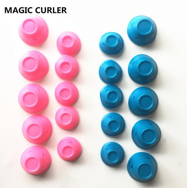 Silicone curlers 10Pcs/set Hairstyle Soft Hair Care DIY Peco Roll Hair Style Roller Curler Salon Soft Silicone Pink Color Hair Roller