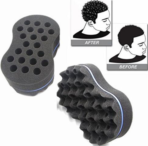 Brand Double Sided Wave-shaped Sponge Brushes Multi-holes Side Braid Twist Hair Curl Wave Hair Sponge Brush Hair Styling Tools HA252