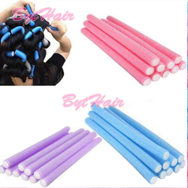 Bythair Free Shipping Hair Rollers 10x Hairstyle Foam Curler Roller Stick Spiral Curls Tool DIY Bendy Hair Styling Sponge In Large Stocks