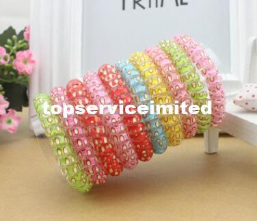 Printing bracelet Hair bands Hair band elastic elastic hair headwear Polka dot printed bracelet Free DHL