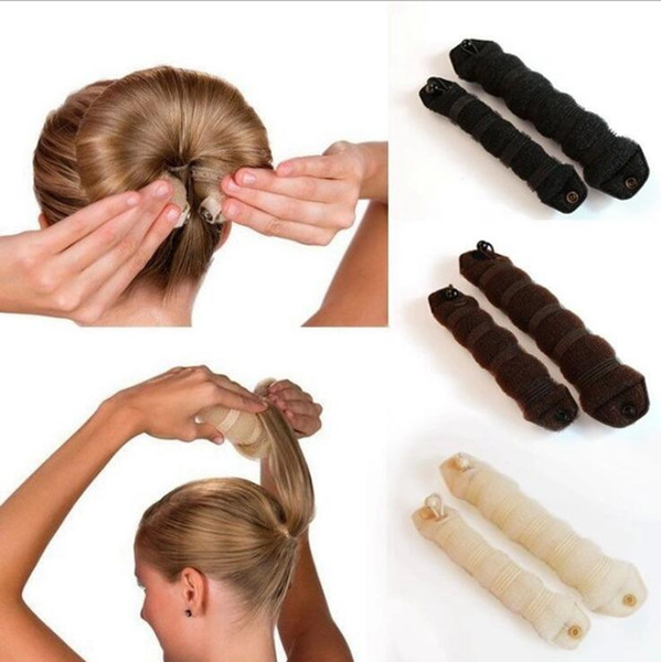 Practical Sponge Hair Styling Device Donut Bun Maker Chrismas Magic Easy Using Hairdisk Former Ring Shaper Hair Twist Curler OOA2158