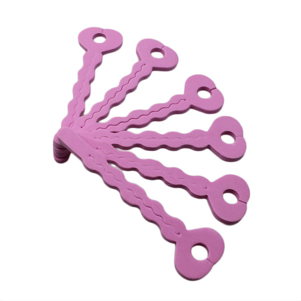 6pcs Sponge Foam Hair Magic Soft Bendy Curler Roller Strip Heatless Tool Pink