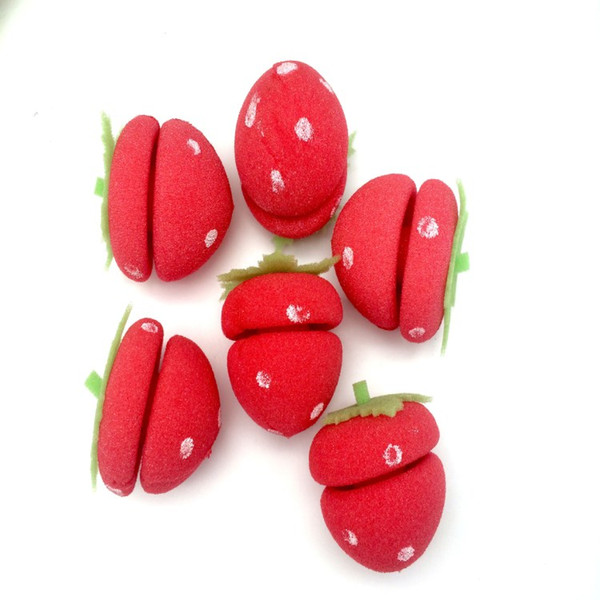 20PCS Soft Sponge Hair Curls Red Strawberry Hair Curls Family Diy Hair Rollers Women Hairdressing Tool