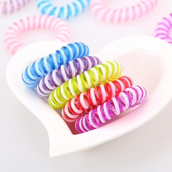 10pcs/lot Double Strip Fashion Cute Candy Color Hair Jewelry Headbands Telephone Line Hair Rope for Women Hair Band