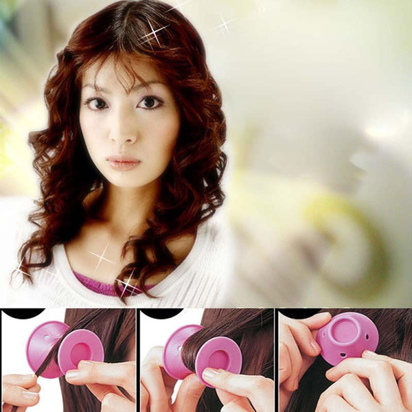 10Pcs/lot Magic Hair Curler DIY Hair Rollers Hair Styling Tools Travel Home Use Makeup Beauty Tool Soft Silicone Pink Curler