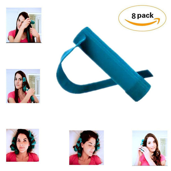 Hot 8Pcs/Set Magic Hair Rollers Sleep Curling Curlers Magic Hair Dressing Charming Hairstyle Magic Flexi Rods