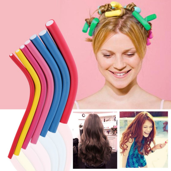 Color Randomly Delivered 10pcs/lot 1.4cm Hair Roller Sticker Hair Curling Rods Magic Air Hair Roller Curler free shipping