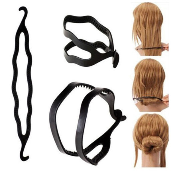 Magic Hair Pony Tail Maker Plastic Hair Styling Bun Maker Shaper Braid Holder Clip Twist Tool Hair Twist Styling Clip 3000pcs