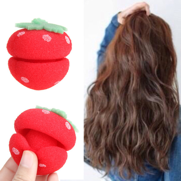 2017 6Pcs /set Foam hair Rollers Magical cute Strawberry Sponge Ball for Hair Curling Best Price