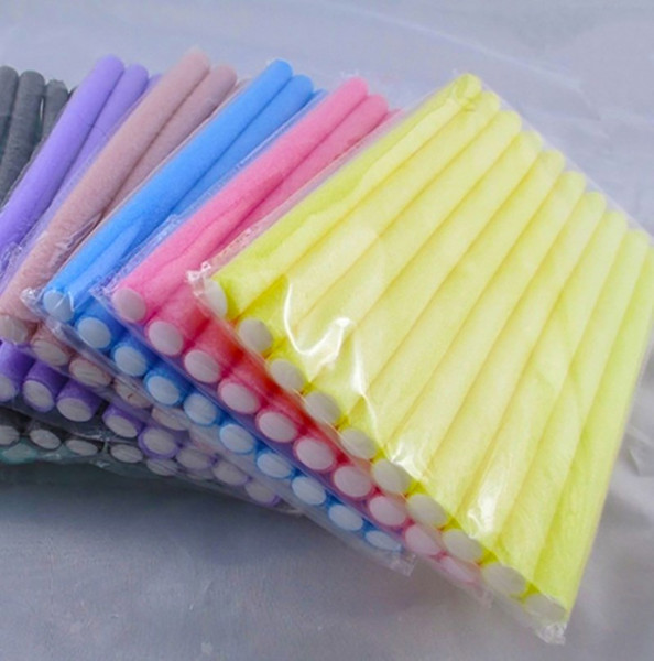 10 Pcs Soft Foam Sponge Hair Roller Plastic Hair Curlers Curling Flexi Rods Bendy Sticks Strip Salon Hairstyling Care Tool free shipping