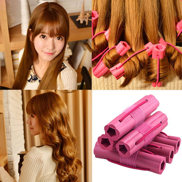 New Fashion 6pcs Magic Foam Sponge Hair Curler DIY Wavy Hair Travel Home Use Soft Hair Curler Rollers Styling Tools