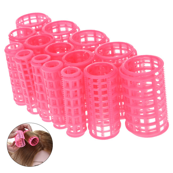 15pcs/set Plastic Hair Curler Roller Large Grip Styling Roller Curlers Hairdressing DIY Tools Styling Home Use Hair Rollers