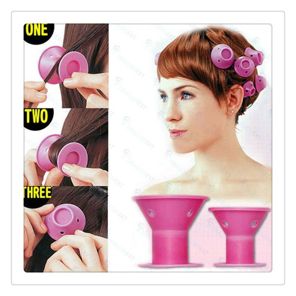 Free Shipping Hair Care 10Pcs Silicone Soft Fashion Magic Hair Curlers Curler Rope Roller Hair Styling Tools