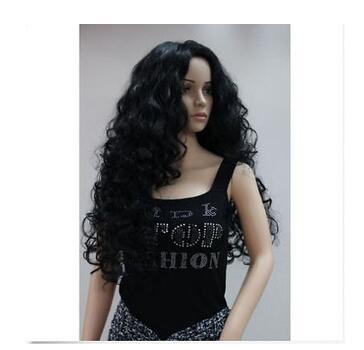 New fashion sexy full wig long black curly synthetic hair women' wigs women's peruca queen Cosplay Synthetic Hair Wigs