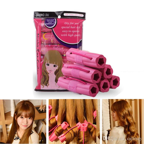 6pcs/lot Magic Foam Sponge Hair Curler DIY Wavy Travel Home Use Soft Hair STyling Curler Rollers