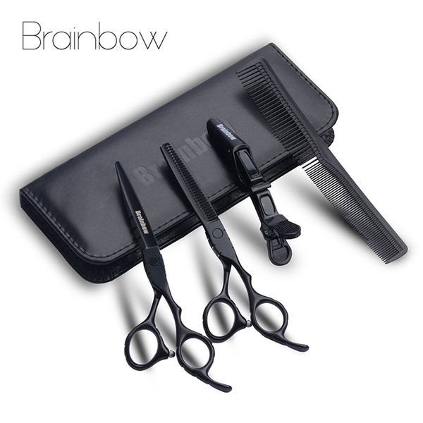 Brainbow 6.0 'Japan Barber Scissors Professional Hair Cutting Thinning Barber Shears Hairdressing Scissors Set Hair Styling Tool