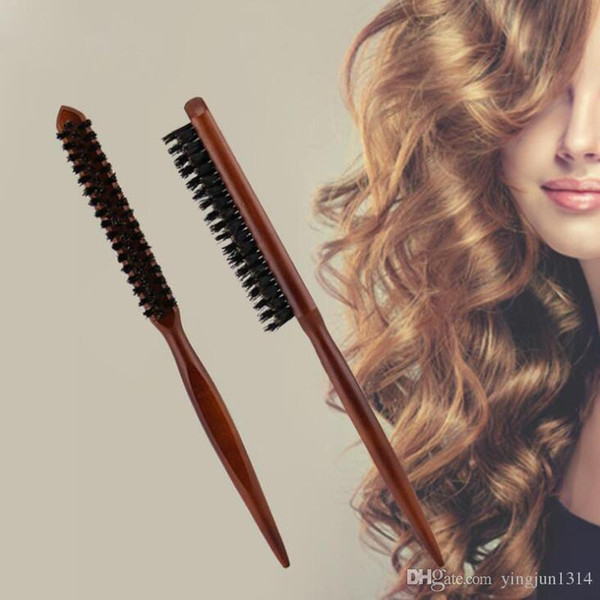 Pro Salon Hair Brush Wood Handle Fluffy Bristle Comb Dish Hairdressing Hairstyle Barber Scalp Massage Hair Styling Tool