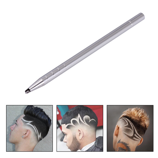 1 Hair Engraving Pen+10 Blades Hair Trimmers DIY Hairstyle Salon Magic Engraved Stainless Steel Pen Barber Hairdressing Scissors