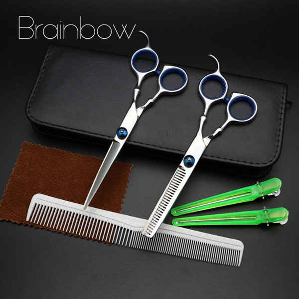 tyling Tools Scissors Brainbow 6.0in Professional Hairdressing Hair Scissors Set Cutting& Thinning Barber Shears Hair Salon with Comb+Ha...