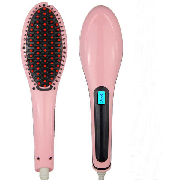 Magic LCD Display Hair Brush Hair Professional Straightener Comb for hair plastic Electric Straight comb Iron Brush by DHL