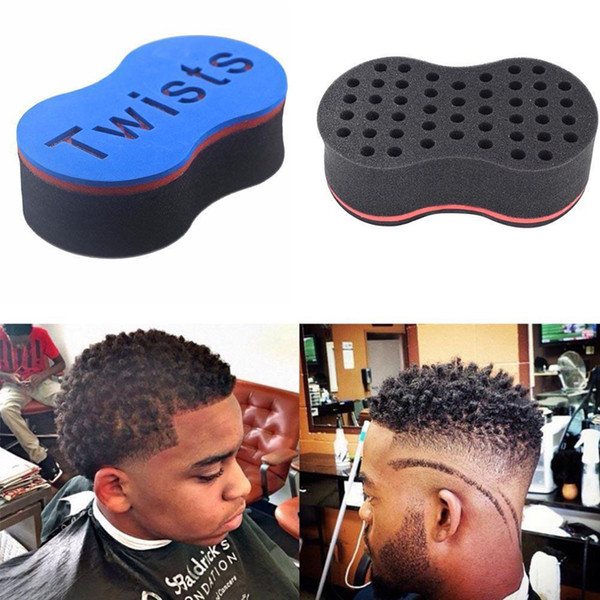 Magic Double Head Sponge Men Barber Hair Brush Black Dreads Locking Afro Twist Curl Coil Brush Hair Styling Tools Hair Care GGA120 200PCS