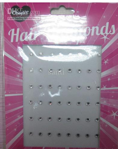 50packs(2400pcs)/lot New trendy iron on hair crystals/hair bling