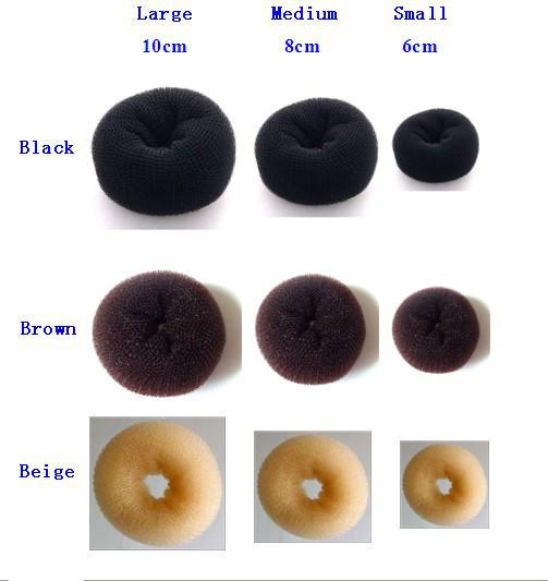 12pcs Hair Donut Ring Bun Maker Former Shaper 3 Sizes 3 Colors