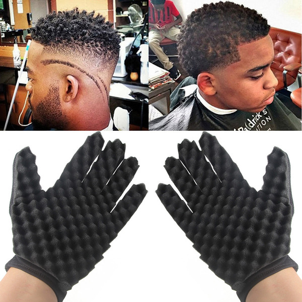 Curly Gloves Curls Coil Magic Tool Wave Barber Hair Brush Sponge Gloves Hair Care Head Massager MMA1566