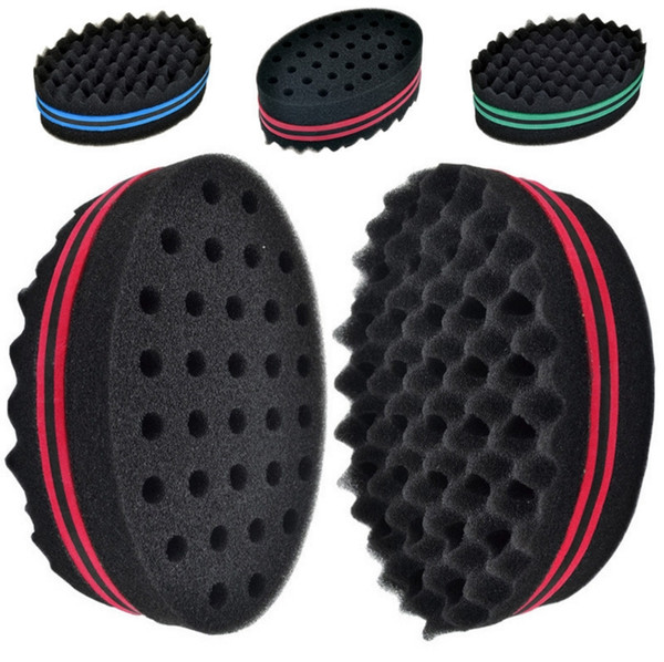 Magic Double Head Sponge Men Barber Hair Brush Black Dreads Locking Afro Twist Curl Coil Brush Hair Styling Tools Hair Care