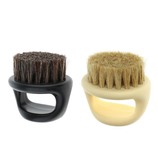 Pro Hairdresser Dust Brush Anti Static Boar Bristle Ring Beard Comb Salon Hair Sweep Brushes Shaving Facial Men's Mustache Brush