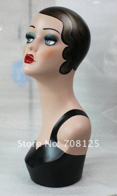 Vintage Female hand-painted mannequin head