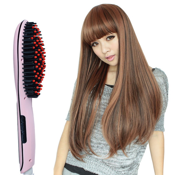 new Ceramic fast hair Straighter Comb Intelligent lcd Screen Electric Straightener brush Automatic Straight hairstyling salon styling tool