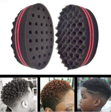 Magic Double Head Sponge Men Barber Hair Brush Black Dreads Locking Afro Twist Curl Coil Brush Hair Styling Tools Hair Care CCA8595 120pcs