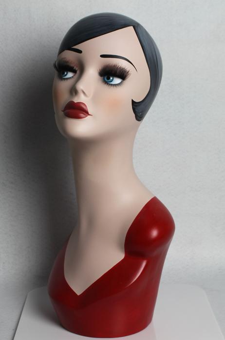 Vintage Fiberglass hand-painted mannequin head for jewelry & hat & wig