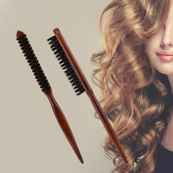 Pro Salon Hair Brush Wood Handle Fluffy Bristle Comb Dish Hairdressing Hairstyle Barber Scalp Massage Hair Styling Tool