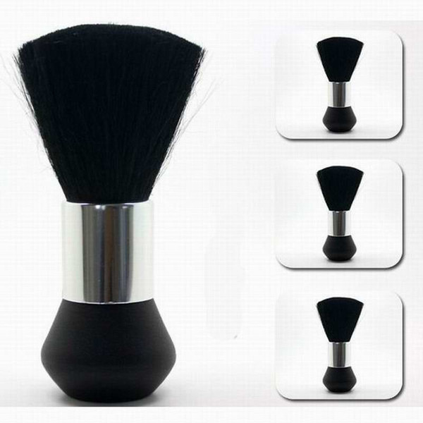 Salon Neck Brush Professional Beauty Barber Brush Clear Hair Plastic Black Color 50piece per Lot Polybag Packing DHL Free Shipment