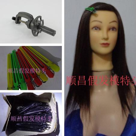 Training Hairdressing Mannequin Head+Support+Clips 100%HAND-IMPLANTED 18