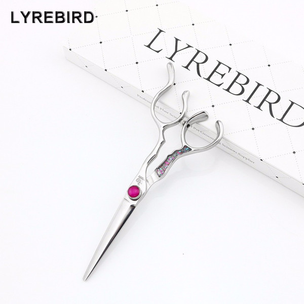 Lyrebird HIGH CLASS Professional Hair Shears 6 INCH Big Purple Stone Japan hair cutting scissors Salon hair scissors F210 NEW