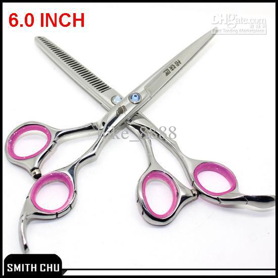 Hair Scissors 6.0 INCH Barber scissors Home Scissors Anti-slip handle Pink ring SMITH CHU NEW